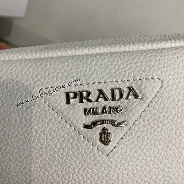 Prada專櫃新款雙肩帶男士小挎包 1BH082 普拉達鹿皮紋牛皮肩背男包 csp1145